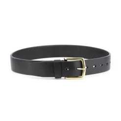 Black Belt With Brass Buckle | Full Grain Leather 40 Mm -Belt Shop black belt with brass buckle full grain leather 40 mm 6