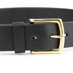 Black Belt With Brass Buckle | Full Grain Leather 40 Mm -Belt Shop black belt with brass buckle full grain leather 40 mm 7