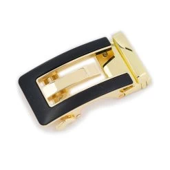 Black C Gold Ratchet Buckle For Leather Belt