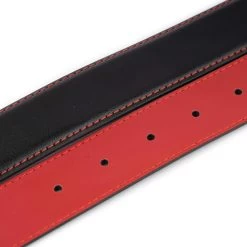 Black Cool Mens Belt Strap Replacement Red Stitching