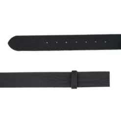Black Crazy Horse Leather Belt Strap 4.0 Cm Replacement