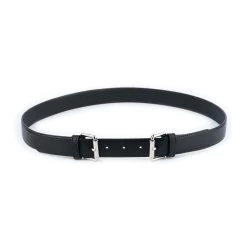 Black Double Buckle Belt | Full Grain Leather 3.0 Cm