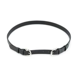 Black Double Buckle Belt Womens With Silver Buckles