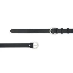 Black Double Buckle Belt Womens With Silver Buckles -Belt Shop black double buckle belt womens with silver buckles 4