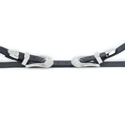 Black Double Buckle Western Belt | Rhinestone Buckle -Belt Shop black double buckle western belt rhinestone buckle 6