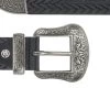 Black Embossed Mens Ranger Belt With Silver Buckle -Belt Shop black embossed mens ranger belt with silver buckle copy