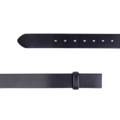 Black Full Grain Leather Belt Strap For Clamp Buckles