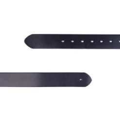 Black Full Grain Leather Belt Strap Without Buckle