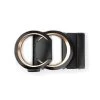 Black Gold Double Circle Buckle For Ratchet Belt -Belt Shop black gold double circle buckle for ratchet belt 2