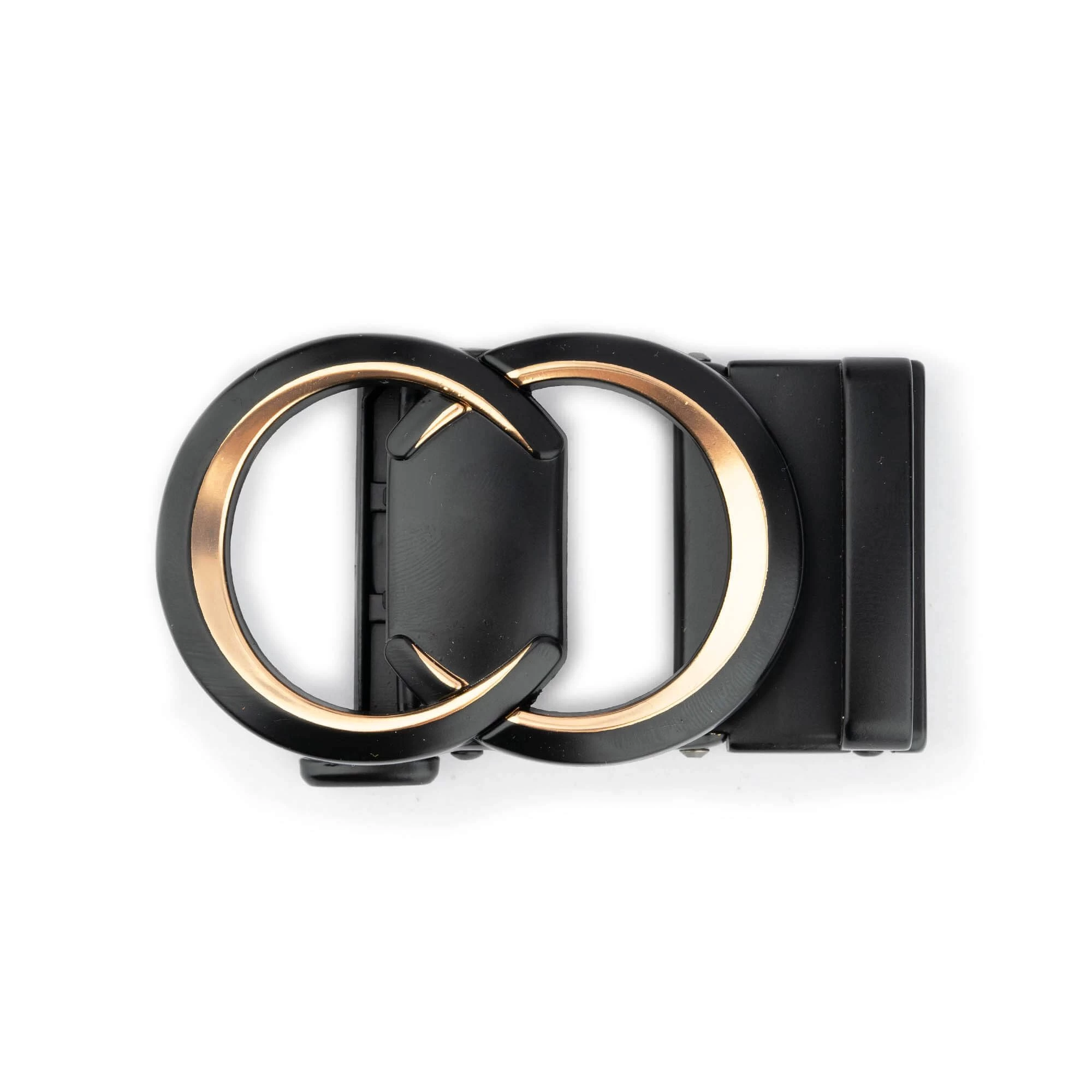 Black Gold Double Circle Buckle For Ratchet Belt 3 Black Gold Double Circle Buckle For Ratchet Belt