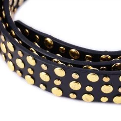 Black Gold Studded Belt – Golden Buckle Black Leather -Belt Shop black gold studded belt golden buckle black leather 10