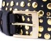 Black Gold Studded Belt – Golden Buckle Black Leather -Belt Shop black gold studded belt golden buckle black leather 2