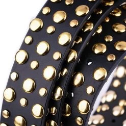Black Gold Studded Belt – Golden Buckle Black Leather -Belt Shop black gold studded belt golden buckle black leather 9
