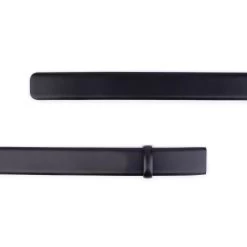 Black Holeless Leather Ratchet Belt Strap Replacement