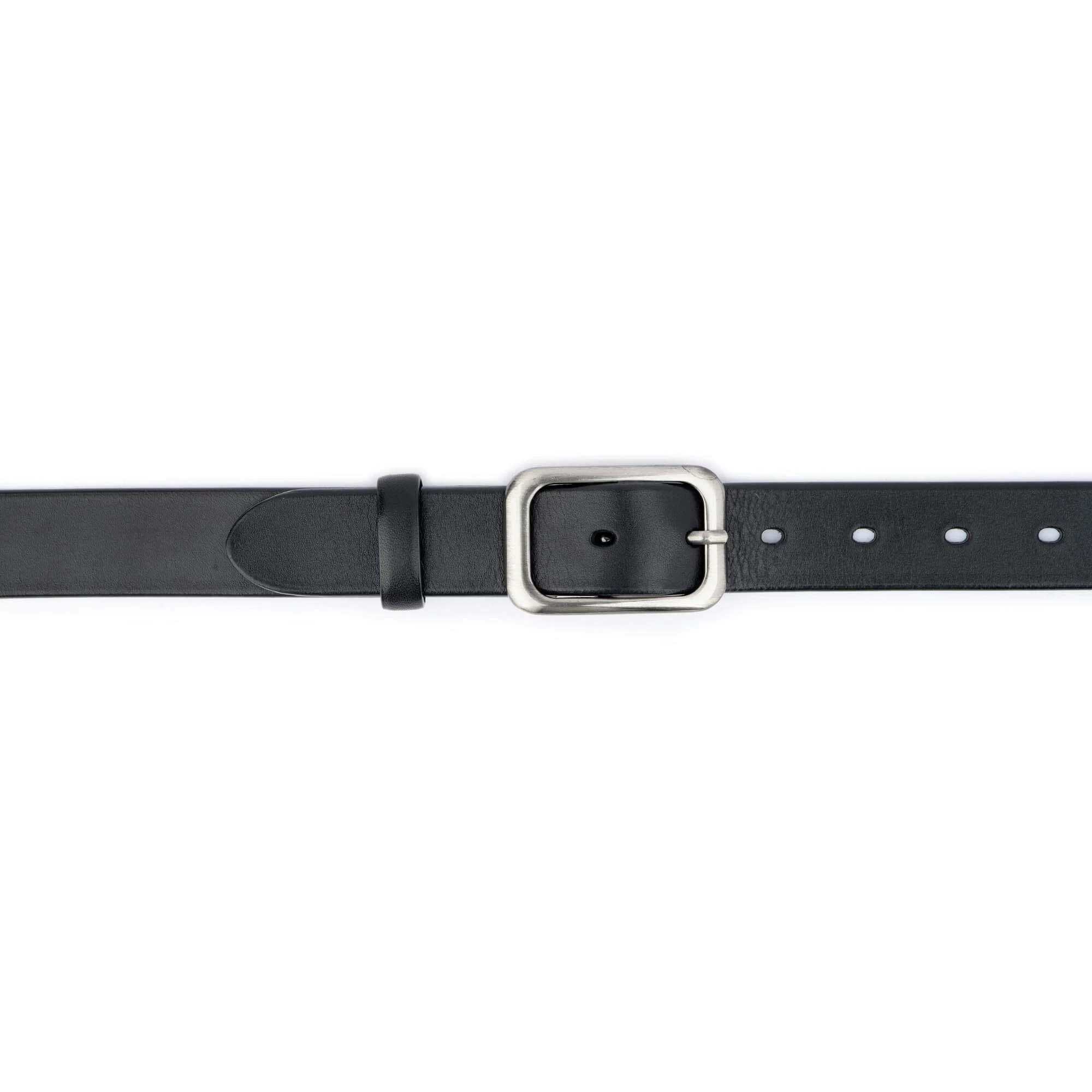 Black Ladies Belts For Jeans 3.0 Cm Genuine Leather 4 Black Ladies Belts For Jeans 3.0 Cm Genuine Leather - Image 2