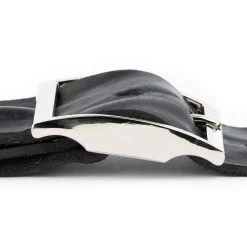 Black Leather Belt For Jeans With Silver Center Bar Buckle -Belt Shop black leather belt for jeans with silver center bar buckle 6