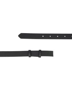 Black Pebbled Leather Belt Strap 20 Mm