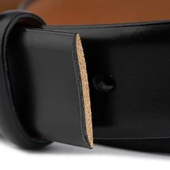 Black Leather Buckle Strap Replacement For Mens Belts 30 Mm