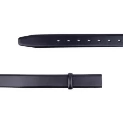 Black Leather Replacement Belt Strap For Mens Buckles 3.5 Cm