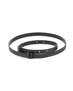 Pebbled Black Leather Strap For Belt 15 Mm