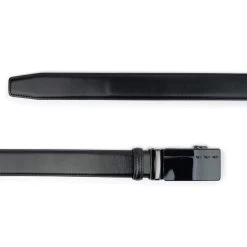 Black Ratchet Vegan Belt Mens – 3.0 Cm Slide Buckle