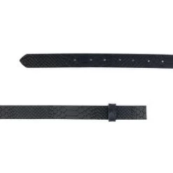 Black Snakeskin Embossed Belt Strap Replacement No Buckle