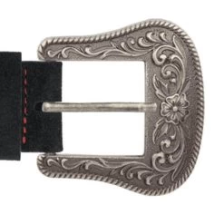 Black Suede Belt For Mens Jeans With Western Buckle