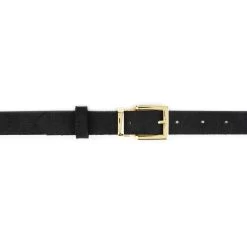 Black Suede Belt With Gold Buckle 1 Inch