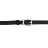 Black Suede Belt With Silver Buckle 1 Inch