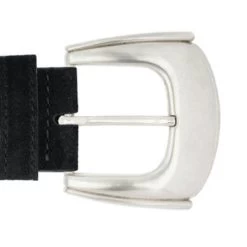 Black Suede Leather Mom Jeans Belt