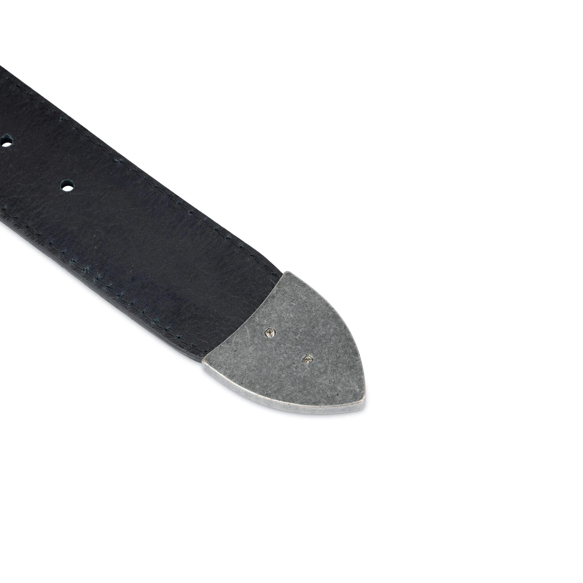 Black Suede Western Belts For Men 1.5 Inch With Silver Buckle 5 Black Suede Western Belts For Men 1.5 Inch With Silver Buckle - Image 4