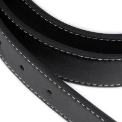 Black Vegan Belt Strap For Buckles Reversible 38 Mm -Belt Shop black vegan belt strap for buckles reversible 38 mm 5