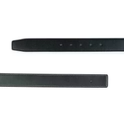 Black Vegan Leather Belt Strap For Buckle Reversible 35 Mm