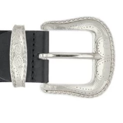 Black Western Belt For Jeans With Stylish Buckle