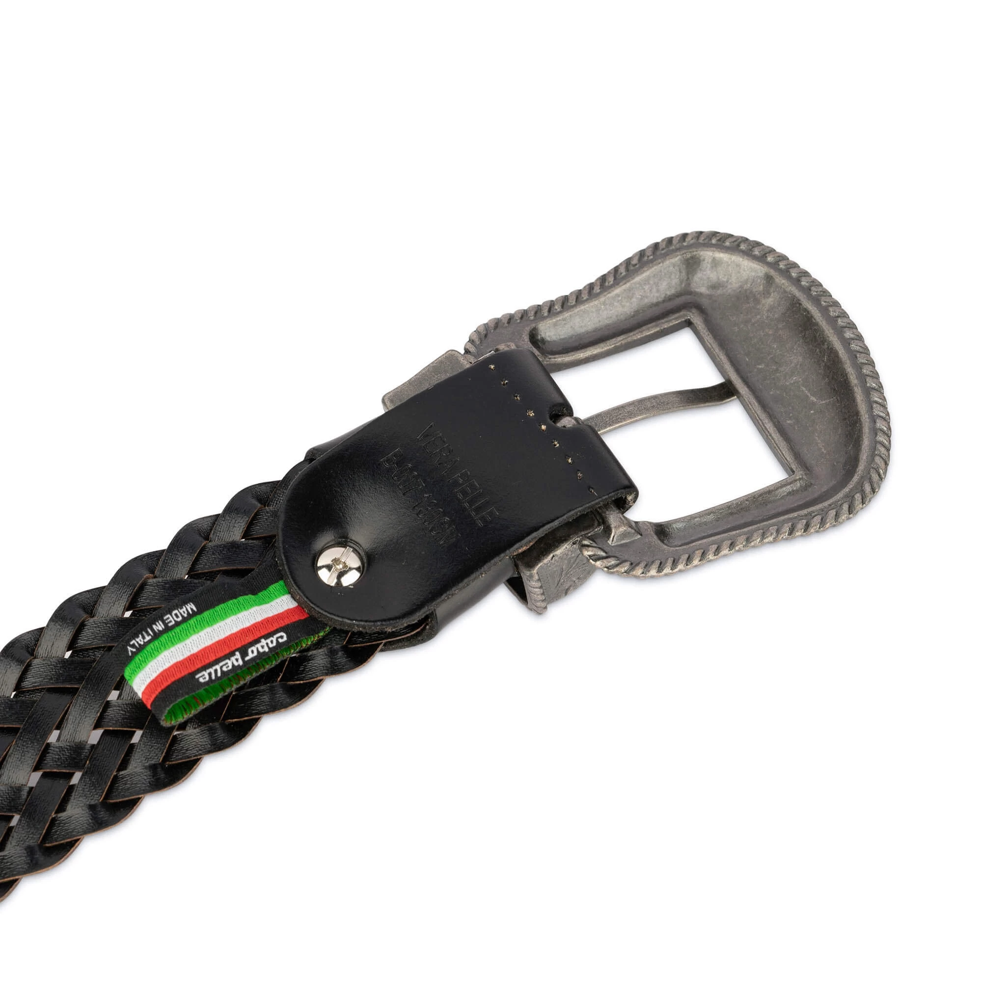 Black Western Braided Belt For Men | Silver Buckle 5 Black Western Braided Belt For Men | Silver Buckle - Image 3