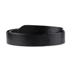 Black Wide Leather Strap For Belt – With Hole For Buckle 1 1/2 Inch
