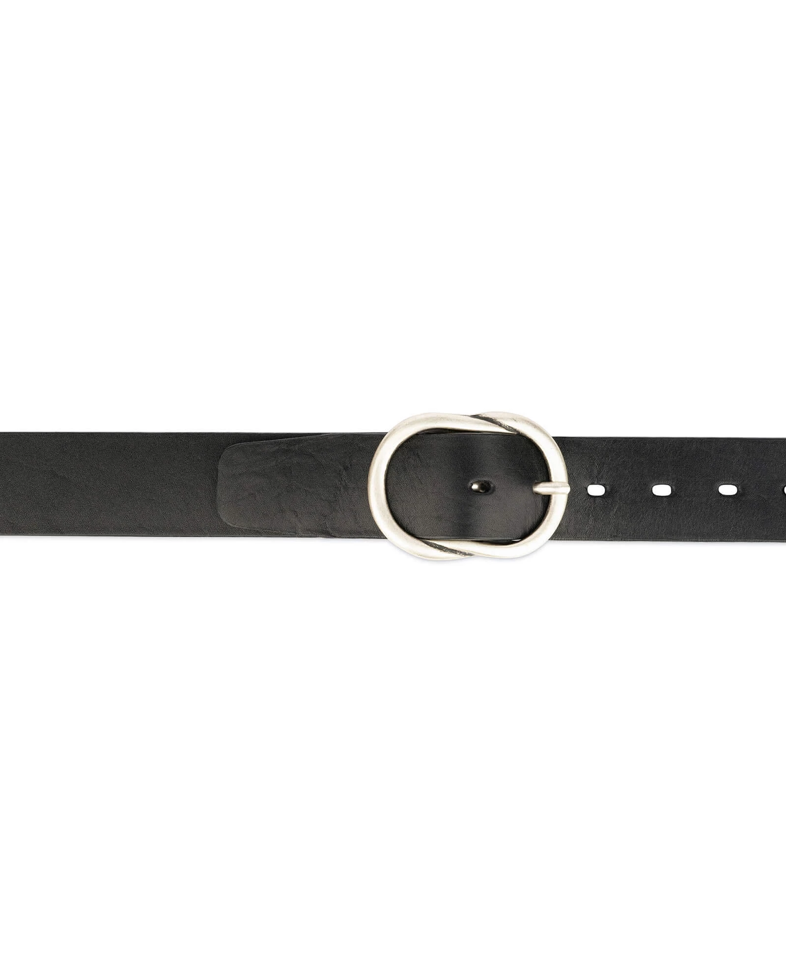 Black Womens Full Grain Leather Belt 4 Black Womens Full Grain Leather Belt - Image 2