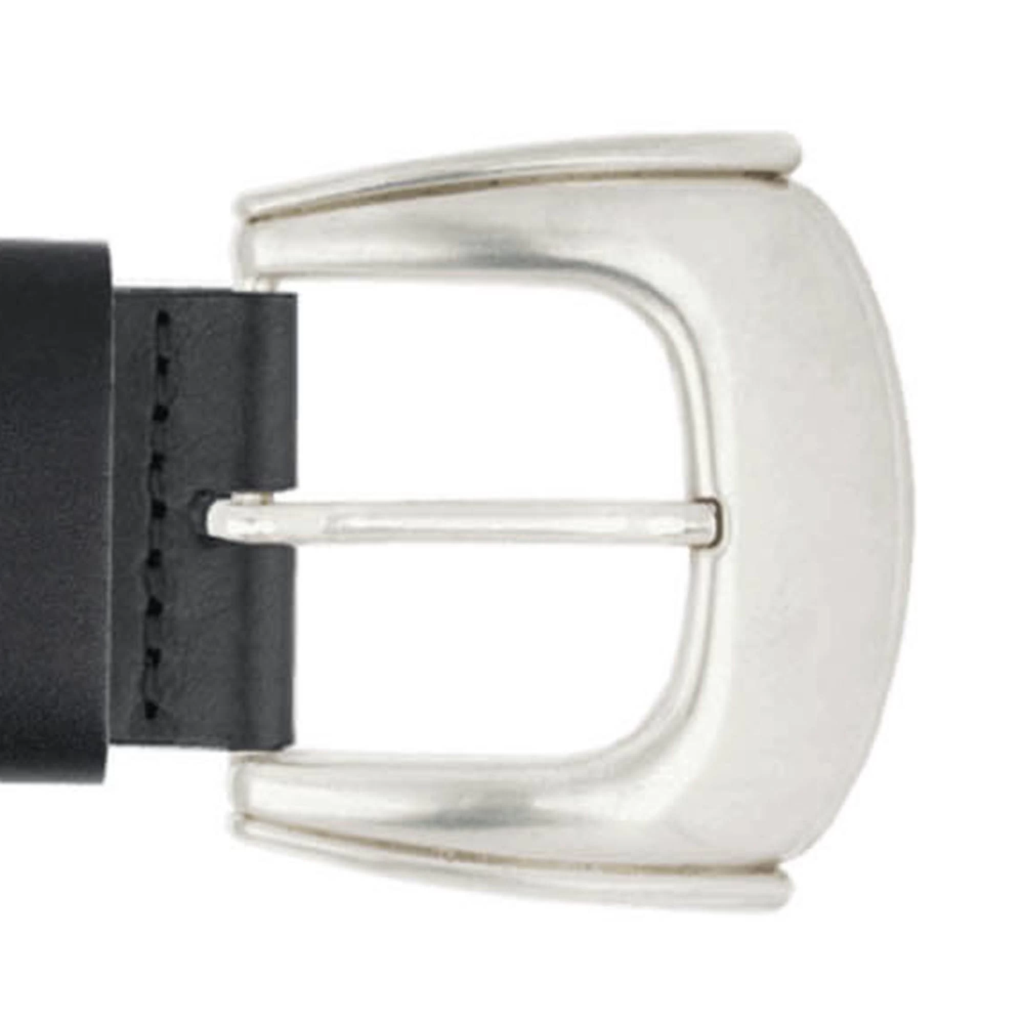 Black Womens Leather Belt For Jeans With Silver Buckle 3 Black Womens Leather Belt For Jeans With Silver Buckle