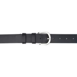 Black Womens Leather Belt With Large Horseshoe Buckle -Belt Shop black womens leather belt with large horseshoe buckle 4