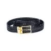 Black Woven Mens Belt With Gold Buckle -Belt Shop black woven mens belt with gold buckle 45usd 1