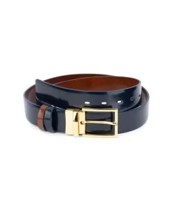 Blue Brown Reversible Mens Belt With Gold Buckle 11 Blue Brown Reversible Mens Belt With Gold Buckle -Belt Shop blue brown reversible mens belt with gold buckle 3.5cm 55usd 5