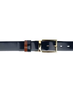 Blue Brown Reversible Mens Belt With Gold Buckle 12 Blue Brown Reversible Mens Belt With Gold Buckle -Belt Shop blue brown reversible mens belt with gold buckle 3.5cm 55usd 6