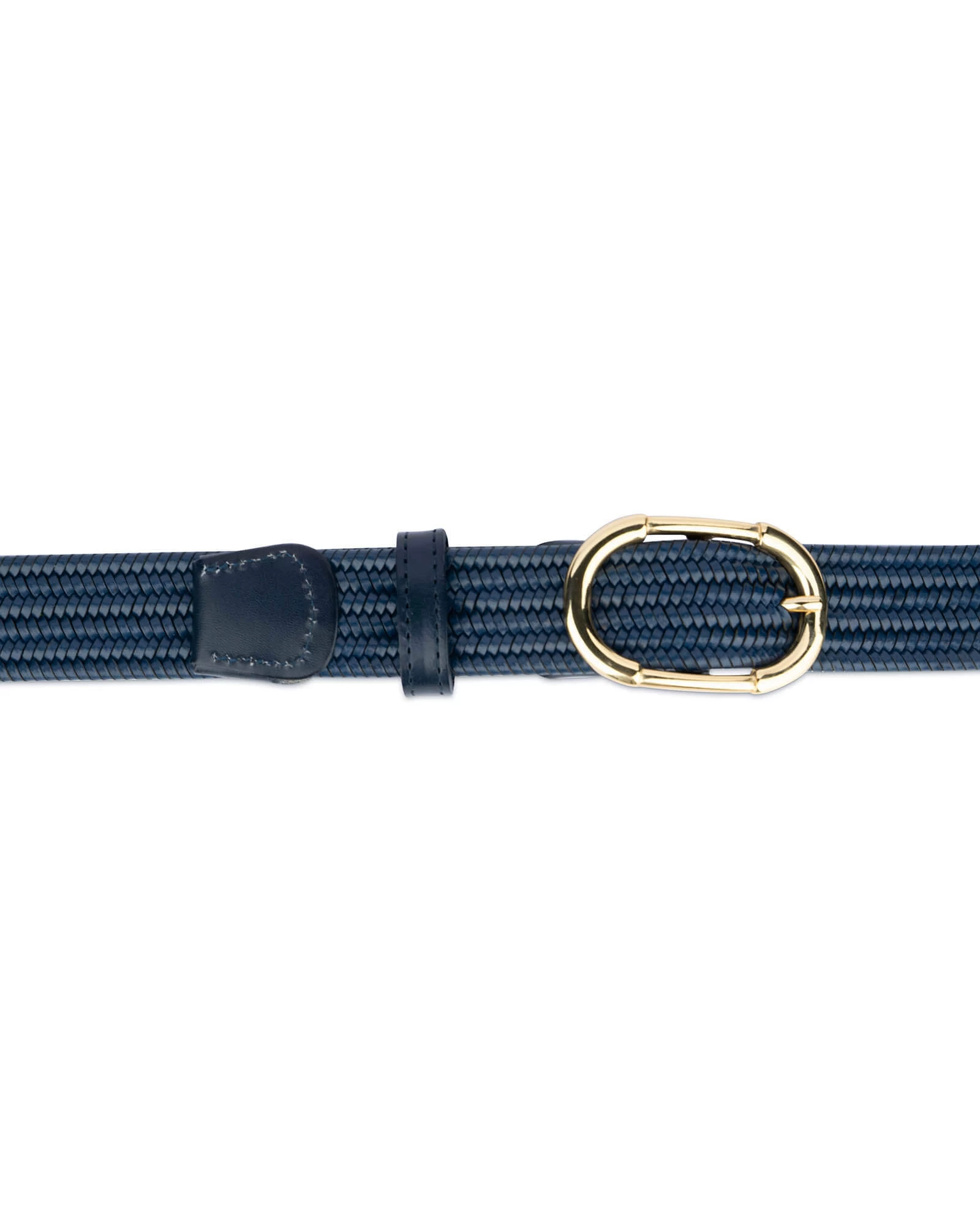 Blue Men’s Braided Stretch Belt With Gold Buckle – 3.5cm 5 Blue Men’s Braided Stretch Belt With Gold Buckle – 3.5cm - Image 3