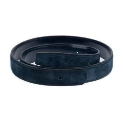 Blue Patent Leather Belt Strap Reversible Suede