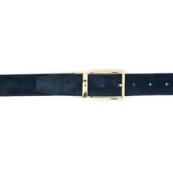 Blue Reversible Mens Belt With Gold Buckle -Belt Shop blue reversible mens belt with gold buckle 4