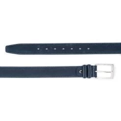 Blue Suede Belt For Jeans 3.5 Cm – Real Suede Leather