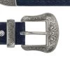 Blue Suede Embossed Western Belt With Metal Buckle -Belt Shop blue suede embossed western belt with metal buckle copy