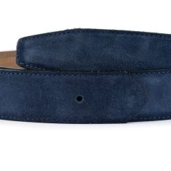 Blue Suede Leather Strap For Belt Buckle – With Hole 3.5 Cm