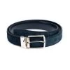 Blue Suede Reversible Belt Mens With Silver Buckle