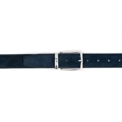 Blue Suede Reversible Belt Mens With Silver Buckle -Belt Shop blue suede reversible belt mens with silver buckle 7
